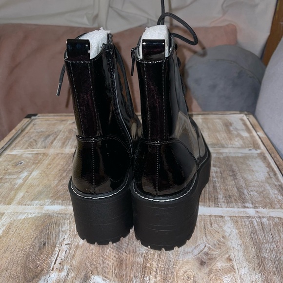 Black Patent Platform Boots - Picture 7 of 9